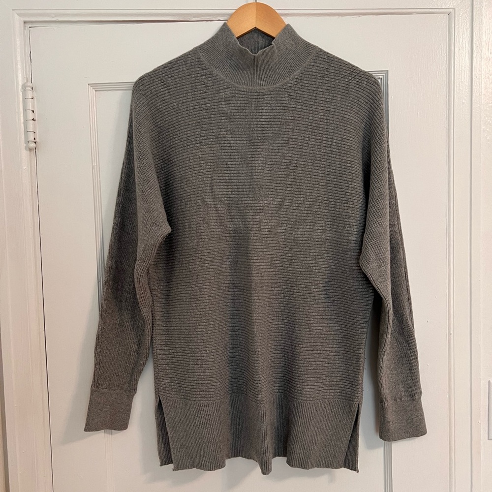 Mock Neck Gray Sweater Banana Republic